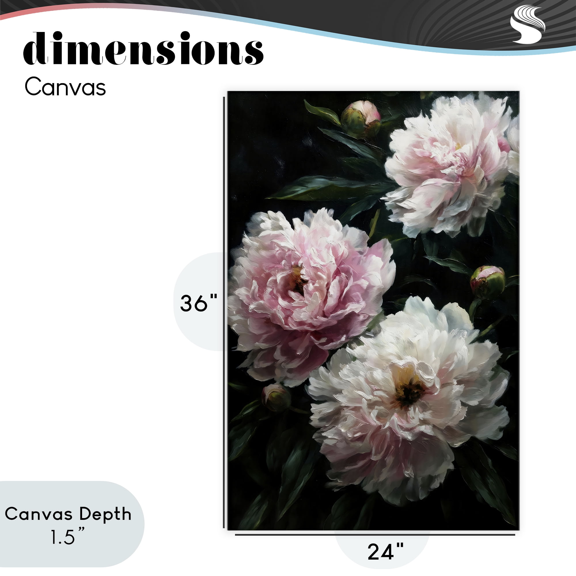Stupell Industries Soft Pink Peony Garden Canvas Wall Art, design by Petal Prints Design