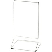 Plymor Clear Acrylic Sign Display / Literature Holder (Side-Load), 3.5" W x 5.5" H (2 Pack)