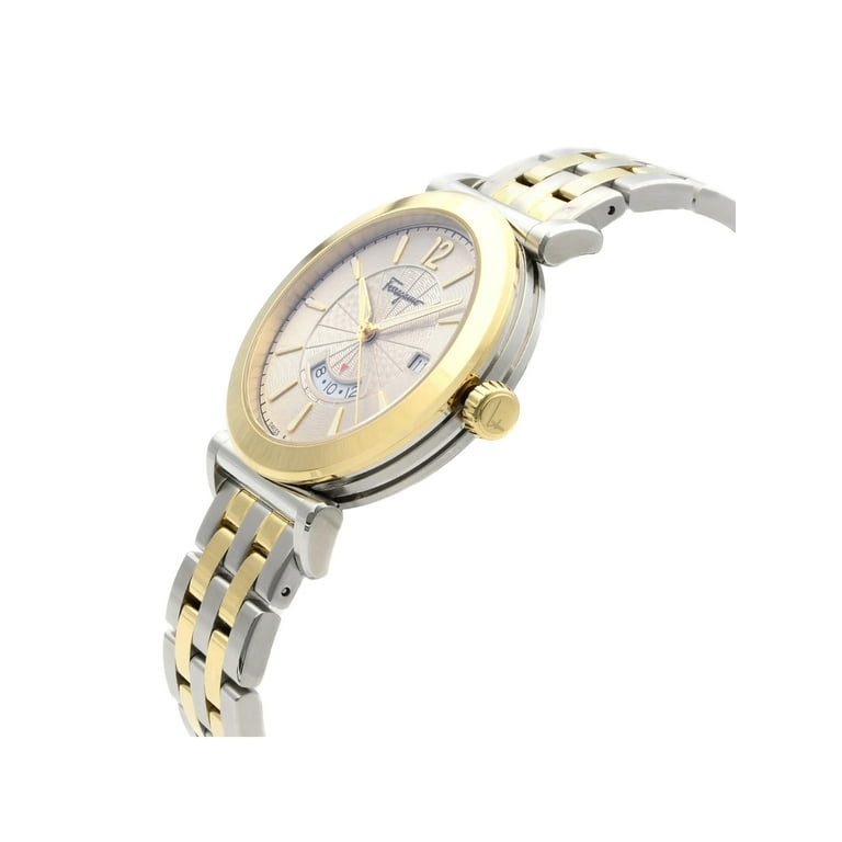 New Salvatore Ferragamo Feroni 40mm Steel GMT Silver Dial Quartz Watch SF4400119