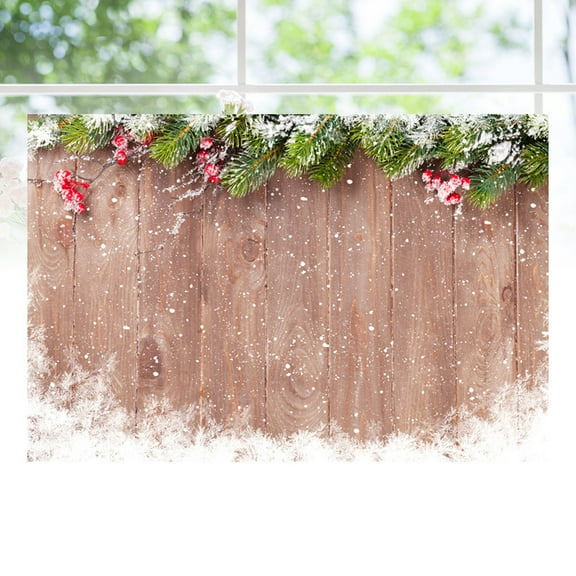 HEMOTON 5x3ft Christmas Party Backdrop with Wood Design Holiday Photo Background for Photography Studio Decoration