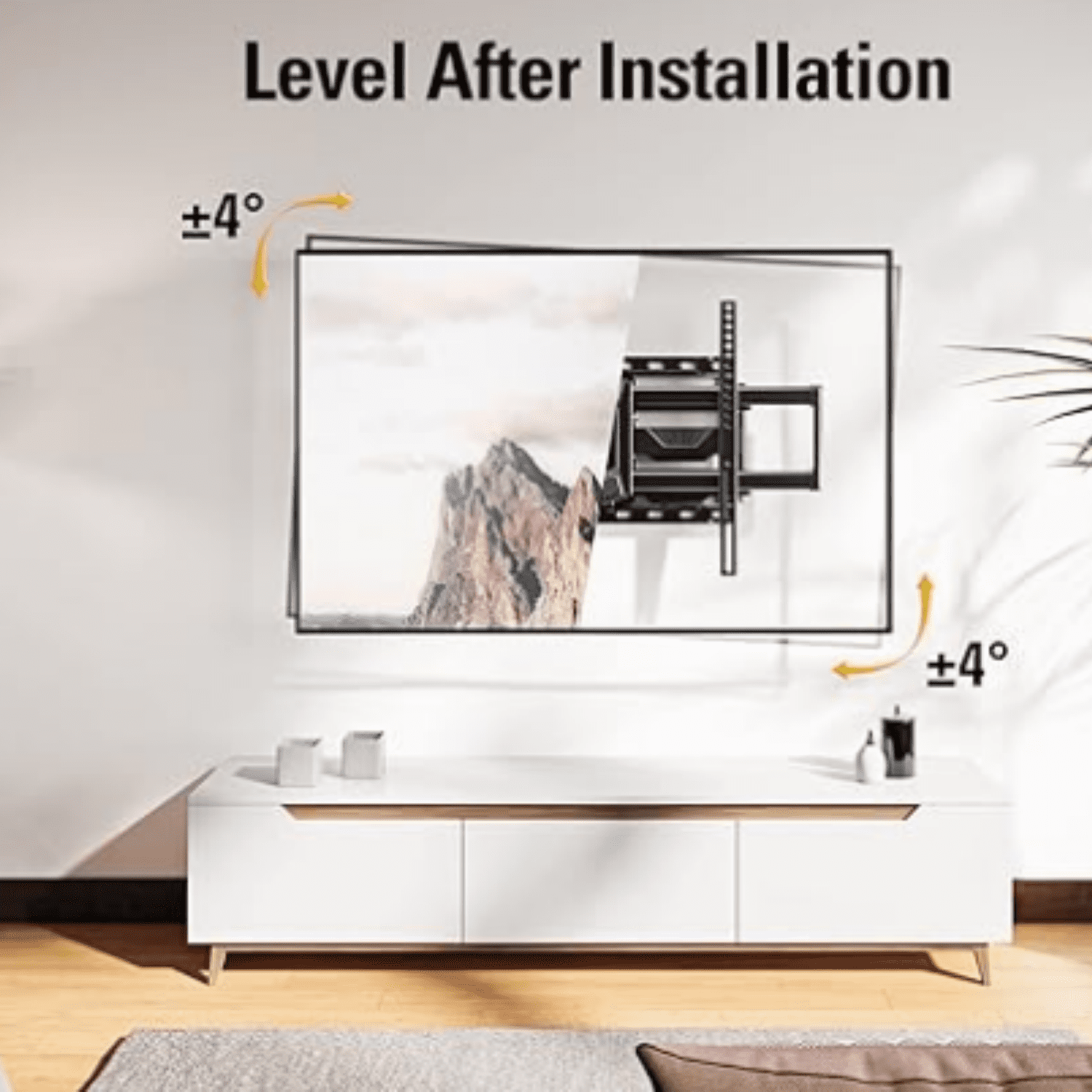 Listed TV Wall Mount for Most 42-84 Inch TV, Full Motion TV Mount with Swivel and Tilt, TV Bracket with Articulating Dual Arms, Fits 16inch Studs, Max VESA 600X400 mm, 100 lbs