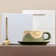 thumbnail image 4 of Juego de taza y platillo para café, latte, taza de cerámica, regalo práctico, juego de regalo, taza de cerámica, 4 of 6