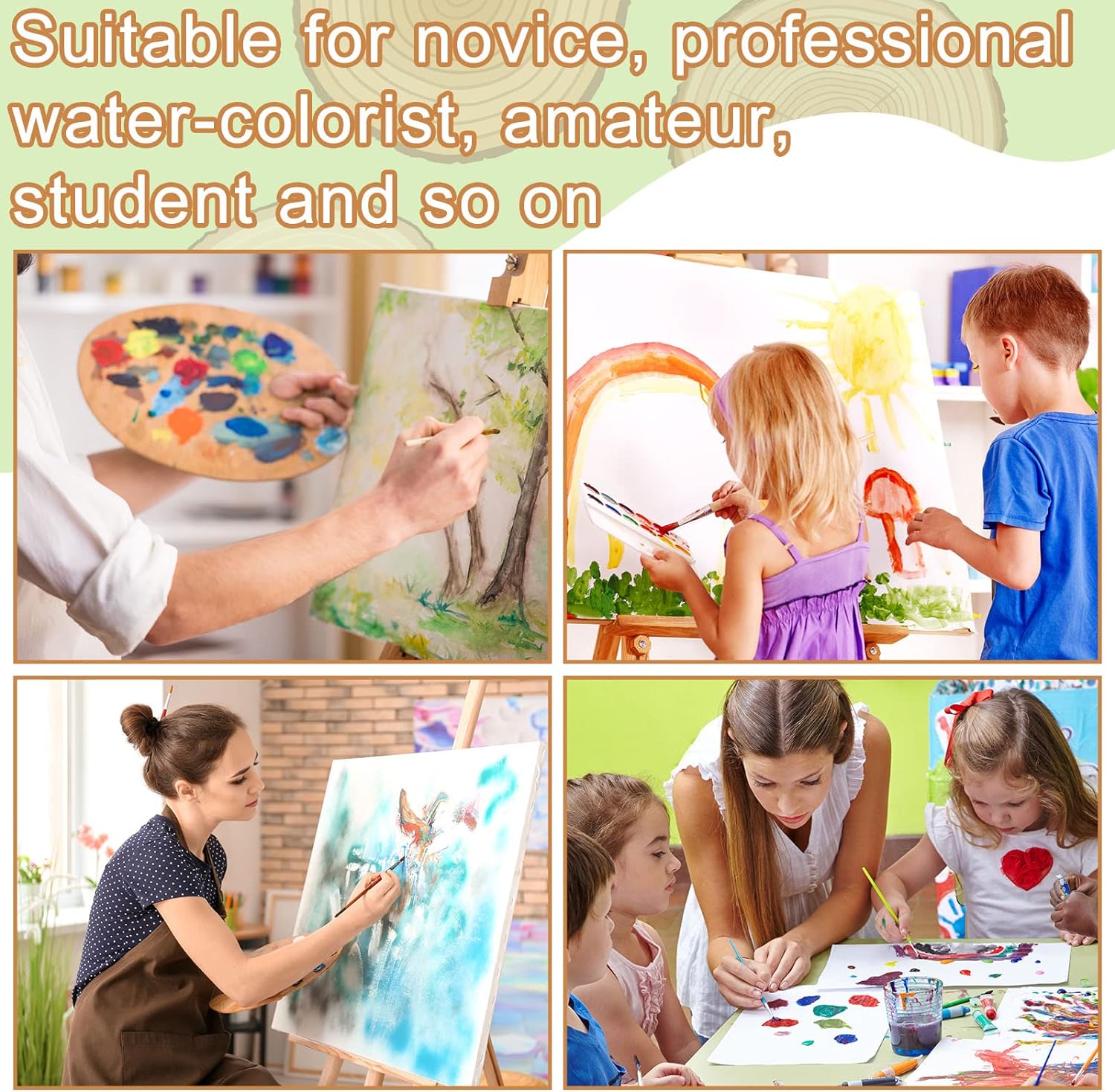 60 Sheets Bulk Watercolor Paper Pad for Kids 140lb/300gsm Art White Cold Press Wate Rcolor Paper Sheet for Drawing Painting Adults Watercolorist Artists Beginning(9 x 12 Inch)
