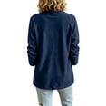 thumbnail image 4 of Dwellite Denim Cardigan for Women Lightweight Button Down Vneck Jean Jackets Fashion Long Sleeve Vintage V Neck Coat Dark Blue S, 4 of 5
