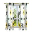 thumbnail image 7 of Yayeee Window Curtains Light Filtering 63"x52" Grommet Panel Pair Home Living Room Decor, White Flower, 7 of 7