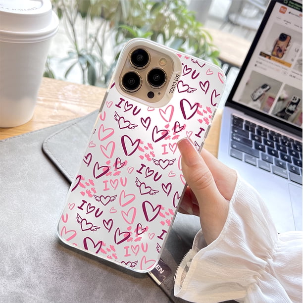 "Manténgase a la moda con un diseño minimalista con estampado de dibujos animados, una funda de teléfono flexible de goma de piel de oveja a prueba de golpes para iPhone"