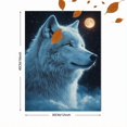 thumbnail image 3 of Qisvanset Framed Canvas Wall Art, 12x16 Inch Moon Cloud White Wolf Wildlife Portrait Art, 3 of 5