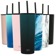 Simple Modern 24 oz Classic Tumbler with Straw & Flip Lid - 18/8 Stainless Steel Water Bottle Ombre: Moonlight