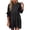 Black, variant on Womens Plus Size Empire Waist 3/4 Sleeve Crew Neck Flowy Babydoll Mini Dress Hot Pink S