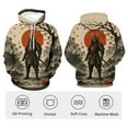 thumbnail image 4 of QTAGTESS Samurai Anime Hoodie for Men Japanese Warrior Graphic Sweatshirts with Red Sun Japan Style Manga Art Hoodie Asian Ink Art Hoodie, 4 of 8