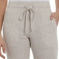 thumbnail image 4 of Briggs Women's Linen Blend Relaxed Fit Jogger Sweatpants, Beige Medium, 4 of 4