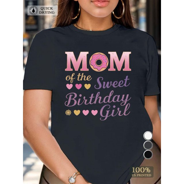 MOM with donut illustration women's comfit t-shirt
