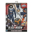 thumbnail image 2 of Black Widow Titan Hero Series Blast Gear Taskmaster Action Figure, Launcher, Projectiles, 2 of 7