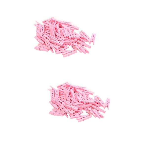 Set of 2 Mini Pegs Pink Adhesive Clips for Hanging Eco-friendly Clothespins Baby