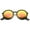 Black / Orange Mirror, variant on sunglassLA Unisex Mid Sized Modern Metal Temple Mirror Lens Round Sunglasses (Black-Silver / Magenta Mirror) - 49mm