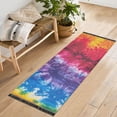 thumbnail image 6 of Tie Dye in Rainbow Colors Bedside Runner Rug 2'x 6' Non Slip Carpet Floor Mat Area Rug, 6 of 8