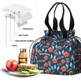 thumbnail image 4 of Pioneer Flower Floral Print Pattern Drawstring Lunch Bag Women - Drawstring Lunch Bag Insulated for Work Office - Stain-Resistant Large Lunchbags for Women with Multi-Pockets, 4 of 6
