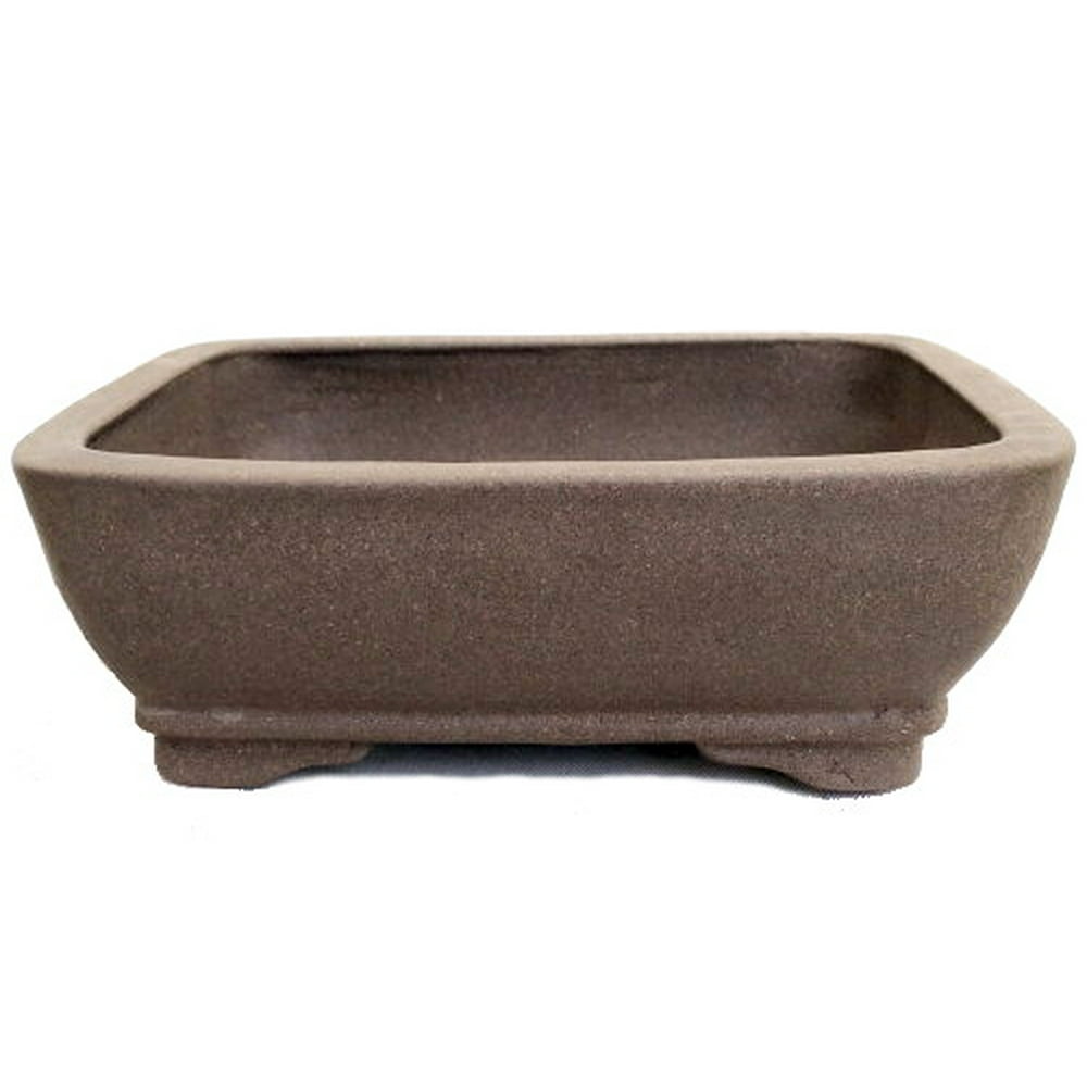 Unglazed Ceramic Bonsai Pot Rounded/Rectangle 6 1/8 x 5 x 2