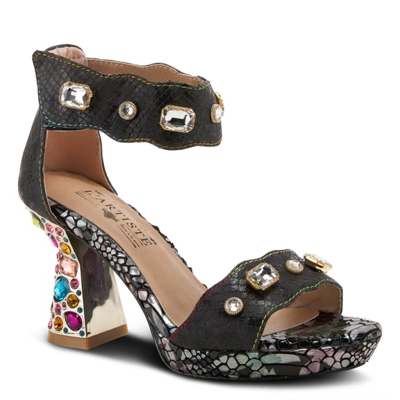 L'Artiste Jewell Women's Closed Back Crystal Embellished Leather Sandals