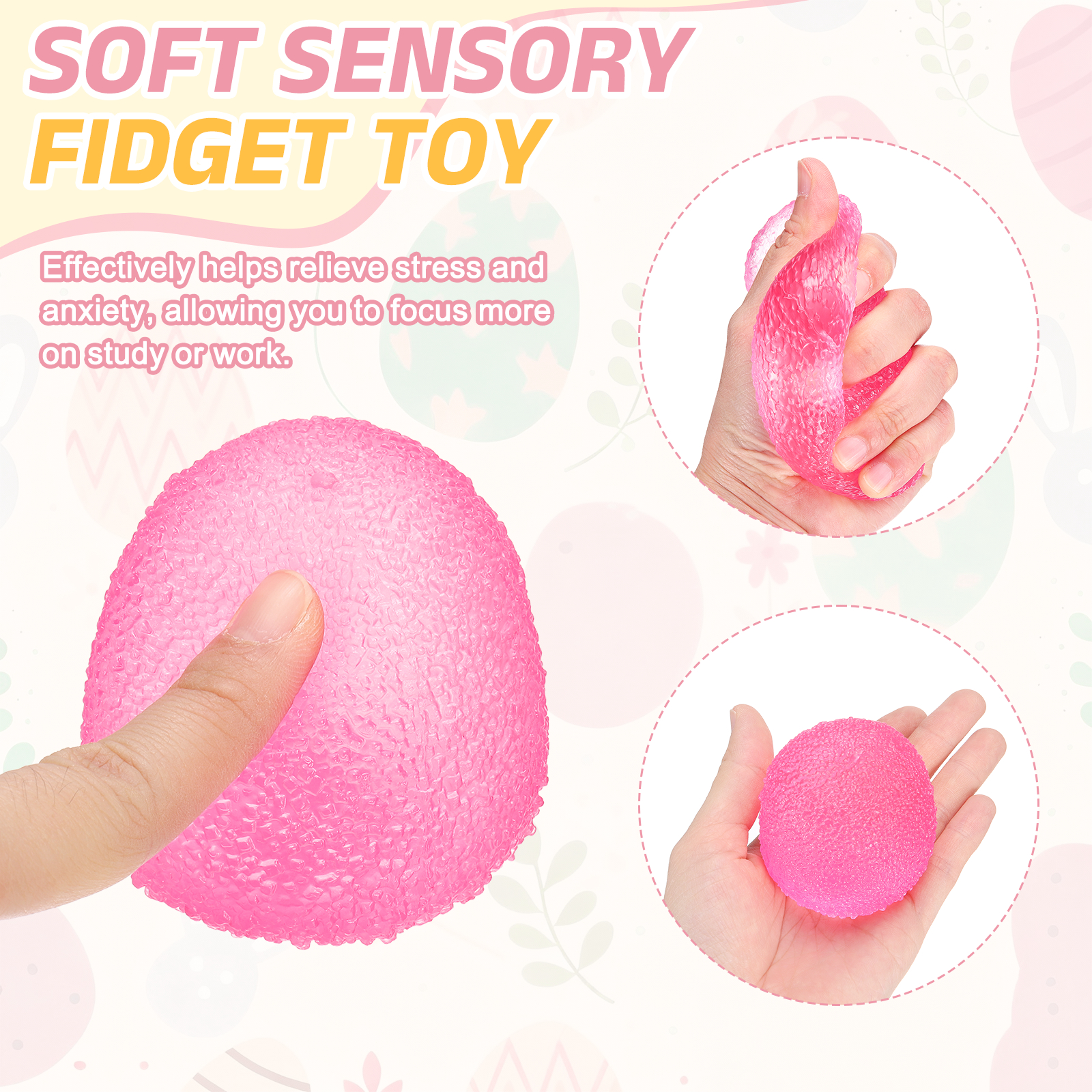 Uxcell Candy Stress Ball, Soft & Cute Fidget Toy 2 Inch (50mm) Stress Release Squeeze Ball