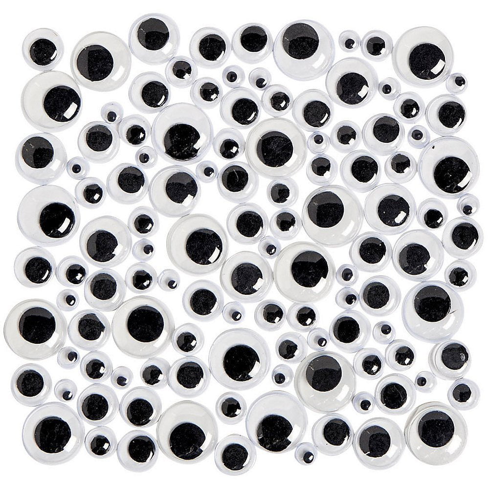 Black and White Wiggly Eyes 7mm Craft Eyes Pack of 20 