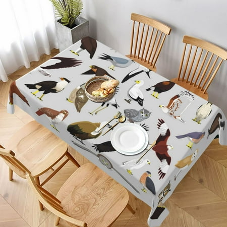 

Table Cloth Rectangle Table Animal Bird Tablecloth 60 x 90 Inch Wrinkle Resistant Decorative Fabric Table Cover for Dining Party Indoor Outdoor