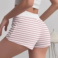 thumbnail image 4 of HBGVBA Women Pajama Shorts,Summer Sleep Loungewear,Summer Thin Striped Sleep Shorts Elastic Waist Button High Waist Slim Fitted Homewear, 4 of 4
