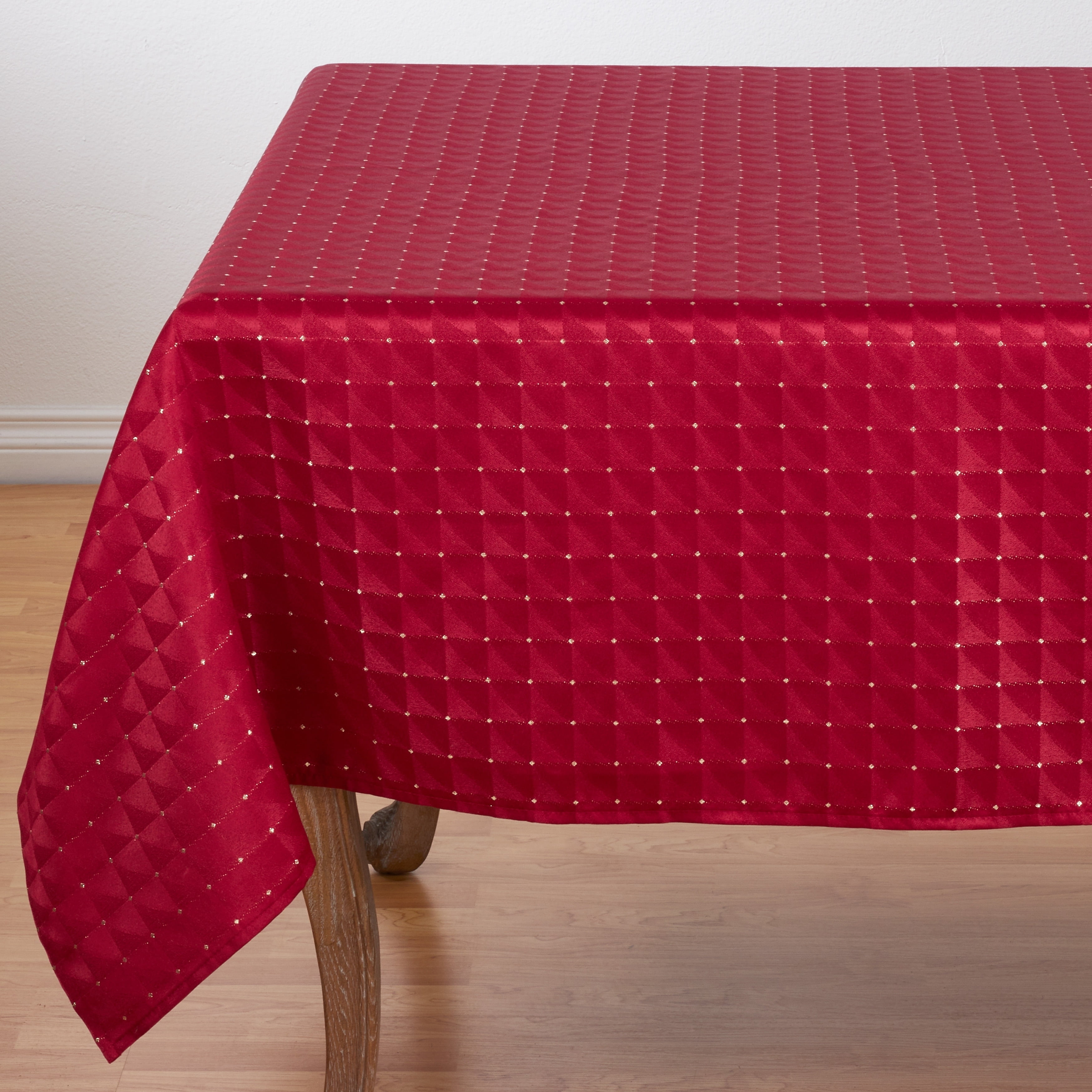 Saro Lifestyle Polyester Christmas Table Cloth With Checkered Pattern