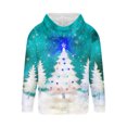 thumbnail image 4 of Sudadera con capucha para hombre, informal, con cordón, estampado navideño, deportiva, blusa de poliéster, 4 of 4