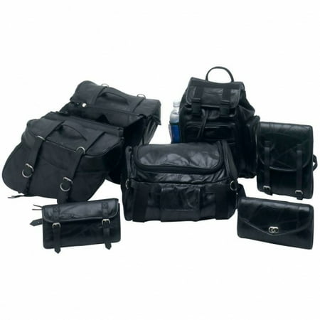 Leather Italian Genuine Luggage Set - Iron Horse 7pc Rock Design Genuine Buffalo Leather Motorcycle Luggage Set