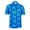 Klein Blue/Slate Blue, variant on Monterey Club Men's Blossom Print Tailored Collar Short Sleeve Golf Polo Shirt #3518