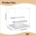 thumbnail image 2 of 3-Tier Assembled Trasparent Plastic Toys Action Figures Display Riser Boxs Dustproof Minifigures Display Case with White Base Hold us to 12Pcs Toys White 10pcs/set, 2 of 7