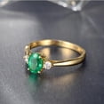 thumbnail image 3 of Vintage Gold Imitation Emerald Moissanite Rings For Women Adjustable Copper Gemstones Jewelry Everyday Use, 3 of 8