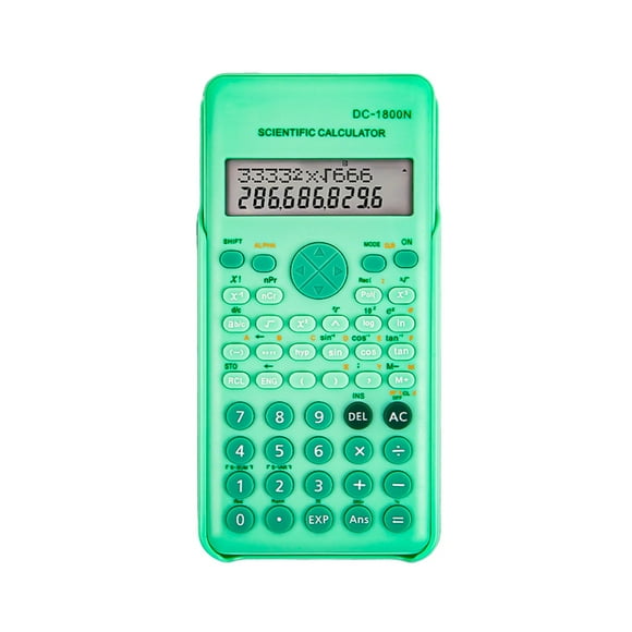 Green Scientific Calculator 240 Functions 2 Line Display Calculator For School College Students Engineering Math Calculator With Protective Hard Case 6.5X3.1X0.59 Inches