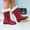 Red, variant on iTNHFP Women's Winter Boots Women's Fashion Warm Suede Snow Boots Thick Heel Belt Buckle Mid-Tube Boots