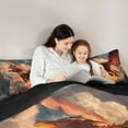 thumbnail image 4 of Castle Fairy Animal Dragon Bedding Comforter Set 7 Pieces for Female Men Adults,Abstract Magical Wildlife Full Bedding Set Lightweight,Orange Yellow Fitted Sheet Flat Sheet,Ultra Soft Home Decor, 4 of 7