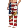 thumbnail image 6 of Hirioo American Flag And Baseball for Men's PJ Pajama Pants Sleep Pants Men's Home Trousers with Pockets,S-3XL-X-Large, 6 of 6