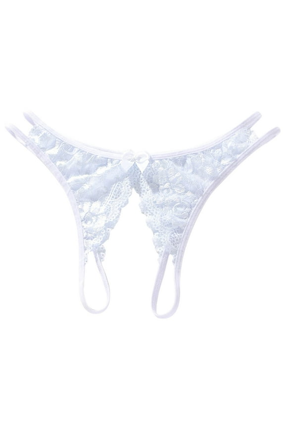 Crotchless Panties for Women 1 Piece White Lace Underwear No Show Underwear For Women Thong Cute Underwear M