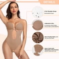 thumbnail image 4 of VASLANDA Thong Shapewear for Women Tummy Control Invishaper Plunge Backless Body Shaper Bra Low Back Bodysuit Daily Use, 4 of 6