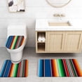 thumbnail image 4 of FMSHPON Theme 4 Piece Bathroom Set Shower Curtain Bath Rug Contour Mat and Toilet Lid Cover, 4 of 8