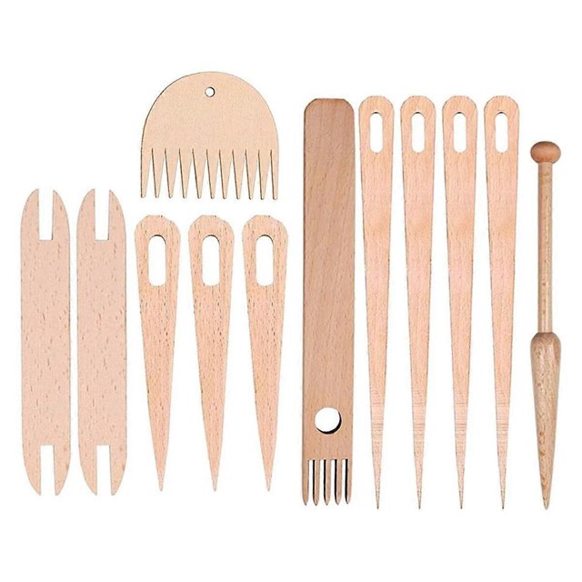 12Pcs Tapestry Weaving Stick Kit, 7Pcs Big Eye Weaving Needles Weaving Stick, 2 Weaving ,2 Weaving Comb