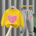 thumbnail image 2 of Diufon Baby Boy Girl Valentine's Day Outfits Cute Long Sleeve Crewneck Pullover Tops and Pants 2 Piece Sets, 2 of 4