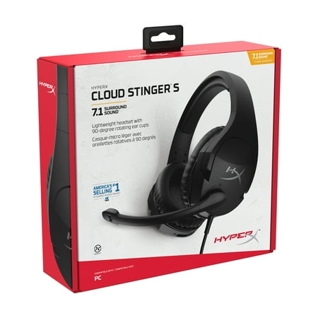 HyperX - Cloud Stinger S  7.1 Surround Sound Wired Gaming Headset for PC - Black