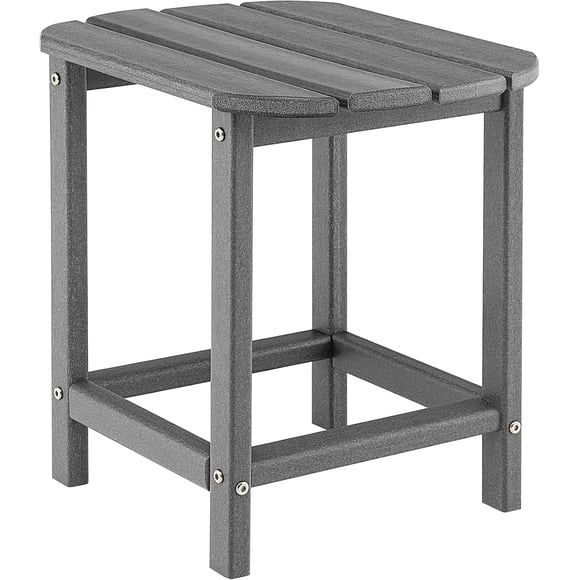 REKHHY Side Table Outdoor Small Patio Table 18” Adirondack Table, Weather Resistant End Tables, Outside Square Tea Table for Patio, Backyard, Poolside, Garden, Balcony (1, Gray)