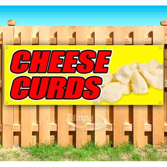 Cheese Curds 13 oz Vinyl Banner With Metal Grommets