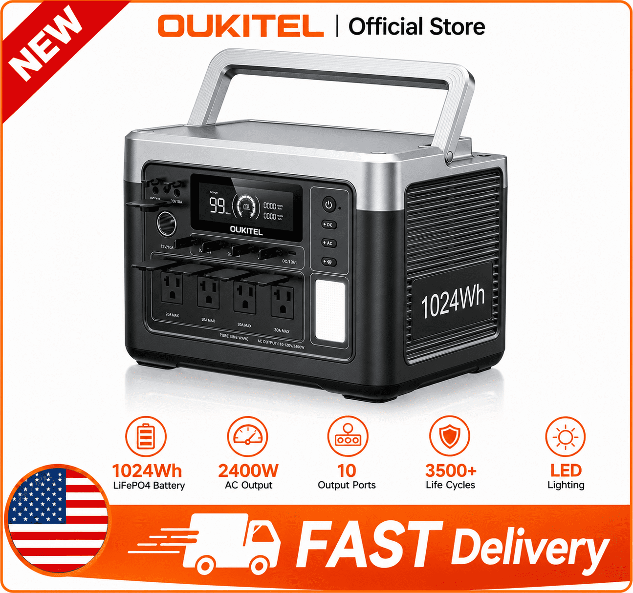 Anker 757 Power Station, 1500W Solar Generator, 1229Wh LiFePO4