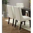 thumbnail image 5 of 7-pc Dining Set White Faux Leather Dining Chairs Wooen Top Table w Glass Insert Modern Wooden, 5 of 5