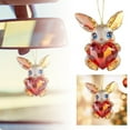 thumbnail image 2 of Binwennn Valentine's Day Cartoon Animal Series Cat Dog Rabbit Acrylic Keychain Car Rearview Accessory for Car Twig Garland Grapevine Christmas Decorations Door Garland Cake Ornament Christmas Easter, 2 of 5
