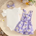 thumbnail image 7 of Sopiago Baby Girl Summer Outfit Ruffle Romper Cute Suspender Pant 2Pcs Set Fall Clothes（Purple,6-9 Months）, 7 of 7