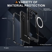 ShellTech Magnetic Case for Samsung Galaxy S25 FE,Compatible with Mag-Safe Double-Sided 360 Degree Full Body Built-in Screen Protection Case Shockproof Rubber Cover,Black